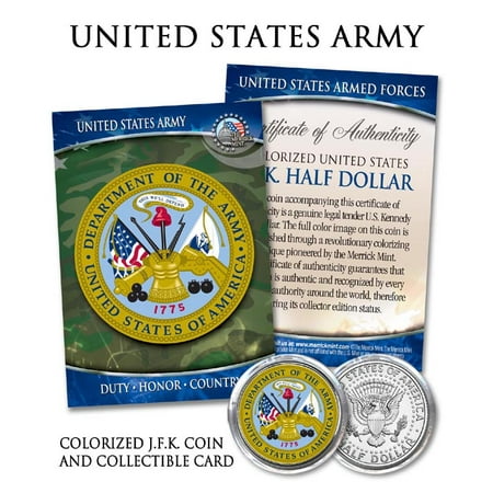 History Military Challenge Coins - United States ARMY * Emblem * JFK Half Dollar Coin MILITARY