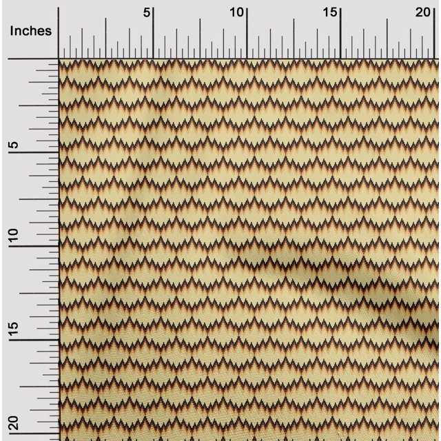 oneOone Tissu en Coton Cambric Zig Zag Imprimé Flamme BTY 56 Pouces de Large