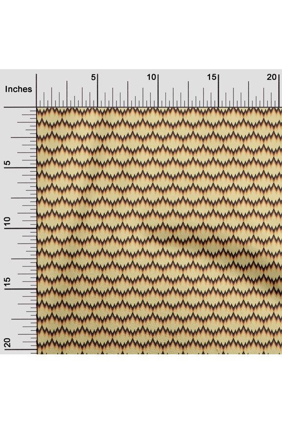 Viscose Chiffon Fabric Zig Zag Flame Stitch_Printed Craft Fabric BTY 42 Inch Wide