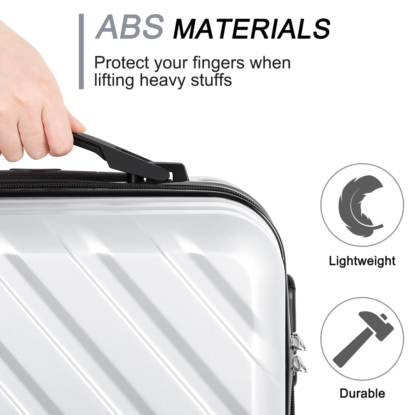 20 Inch Travel Suitcase Hardside Lightweight Luggage Bag Spinner Wheels Trolley Suitcases Suit Case