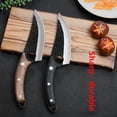thumbnail image 2 of Multi-Functional Stainless Steel Butcher Knife with Hammered Finish - 60° Sharp Blade for Meat Cutting, Fish Processing & Vegetable Slicing, Black Color Wood Handle & PU Leather Sheath, Customizable, 2 of 6