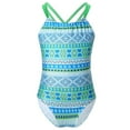 thumbnail image 2 of MSemis Kids One Piece Swimsuit Girls Criss Cross Back Bathing Suit, 2 of 4