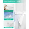 thumbnail image 3 of No Hook Shower Curtains with Snap in Liner, Coastal Sea Wave Blue Fabric Shower Curtain, Ocean Nautical Beach Oil Painting Double Layers & See-Through Top Window Bathroom Curtains 72''x96'', 3 of 6