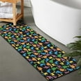 thumbnail image 2 of Colorful Cartoon Dinosaurs SmallFigures Pattern Bathroom Rugs Mat,Non Slip Microfiber Bathroom Rug,Rubber Backing,Soft Bathroom Mats for Bathroom Floor,Tub and Shower,47x17in(120x43cm), 2 of 5