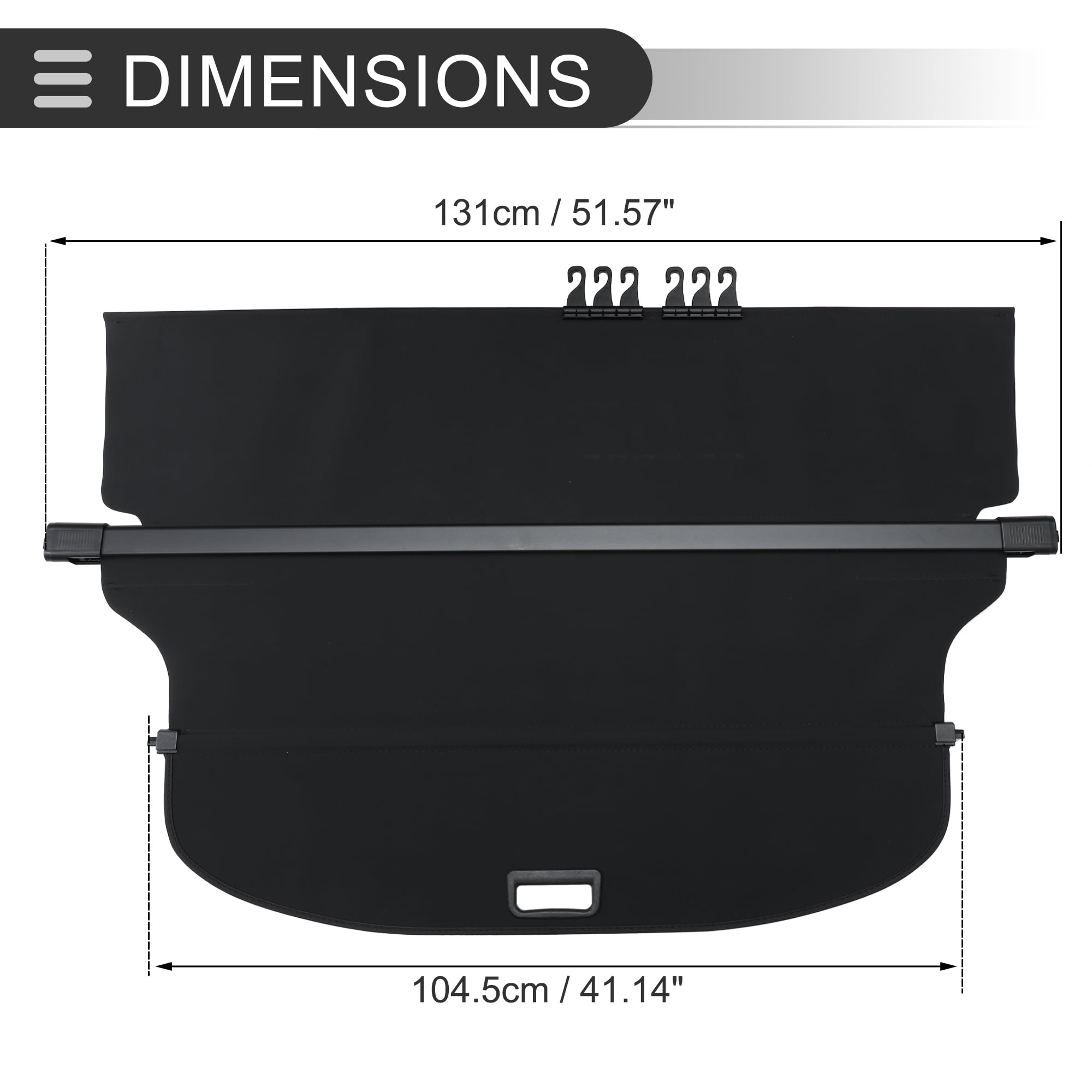 Unique Bargains Retractable Cargo Cover for Jeep Rear Parcel Shelf Security Shade Black