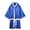 Blue, variant on tasrioml Unisex Long Sleeve Belt Competition Training Boxing Robe Kickboxing Gown Uniform
