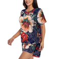 thumbnail image 3 of Womens Pajama Sets With Pocket, Paisley2 Lounge Sets Short Sleeve Sleepwear PJ Sets for Women, 3 of 6