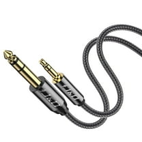 J&D 3.5mm to 6.35mm Stereo Audio Cable, Gold-Plated TRS M/M, Nylon Braided, 25 ft