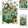 thumbnail image 2 of Hello Fall Green Pumpkin Decorative House Flag, Autumn Polka Dot Sunflower Garden Yard Outside Decorations, Thanksgiving Seasonal Burlap Outdoor Large Home Decor Double Sided 28 x 40, 2 of 6