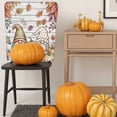 thumbnail image 5 of Fall Gnome Chair Covers Set of 1 Pumpkin Fallen Leaves Cartoon Wood Grain Chair Back Covers Stretch Removable Washable Slipcovers Protector for Dining Room Kitchen Party Decor, 5 of 5
