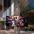 thumbnail image 3 of Spooky Halloween Night Witch Corgi Glowing Pumpkins Landscape Wood Sign Welsh Corgi Dog Lover Gifts Idea Hanging Wall Home Decor - 12015, 3 of 5
