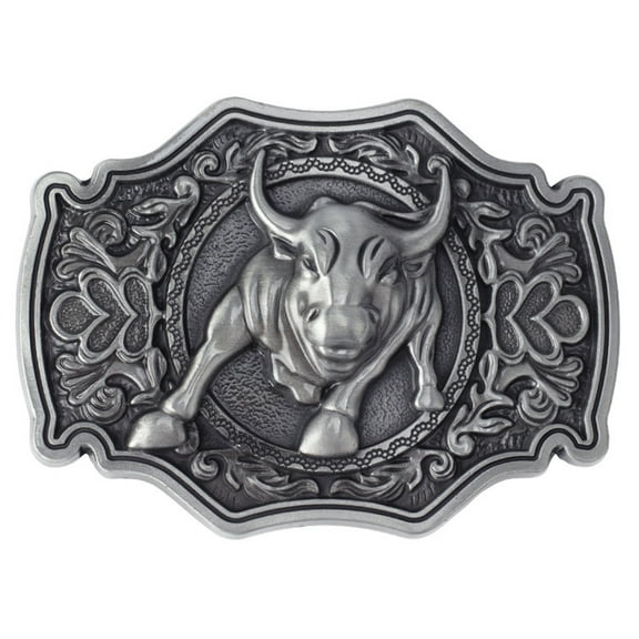 Peiiwdc Metal Belt Buckle for Men Long Horn Buckle Vintage Western Belt Buckle Big Belt Buckle