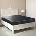thumbnail image 3 of PiccoCasa Queen Size Satin Fitted Sheet with 12" Deep Pocket, 79"x60" Black, 3 of 6