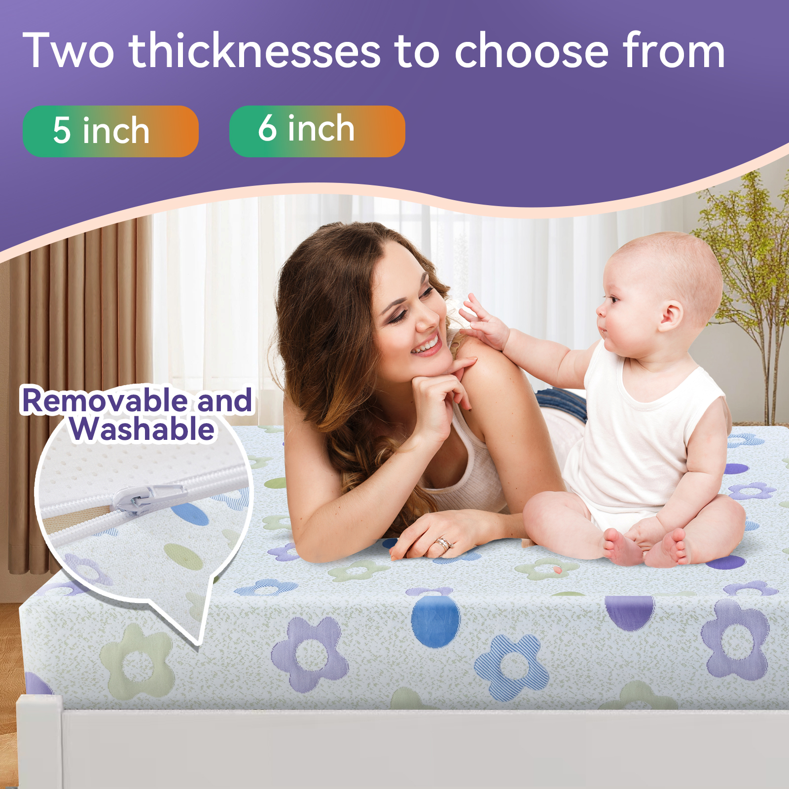 VFD 6" Gel Memory Foam Mattress, Medium Feel, Twin-XL