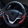 thumbnail image 3 of Alusbell Microfiber Leather Steering Wheel Cover Breathable Auto Car Steering Wheel Cover for Men Universal 15 Inches Red, 3 of 7