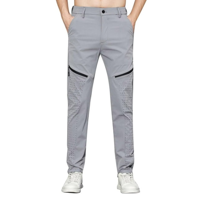 HomeGardon Mens Sweatpants with Pockets Quick Dry Casual Solid Color Ice Silk Elastic Waist Joggers Track Pants for Gym,Workout,Running