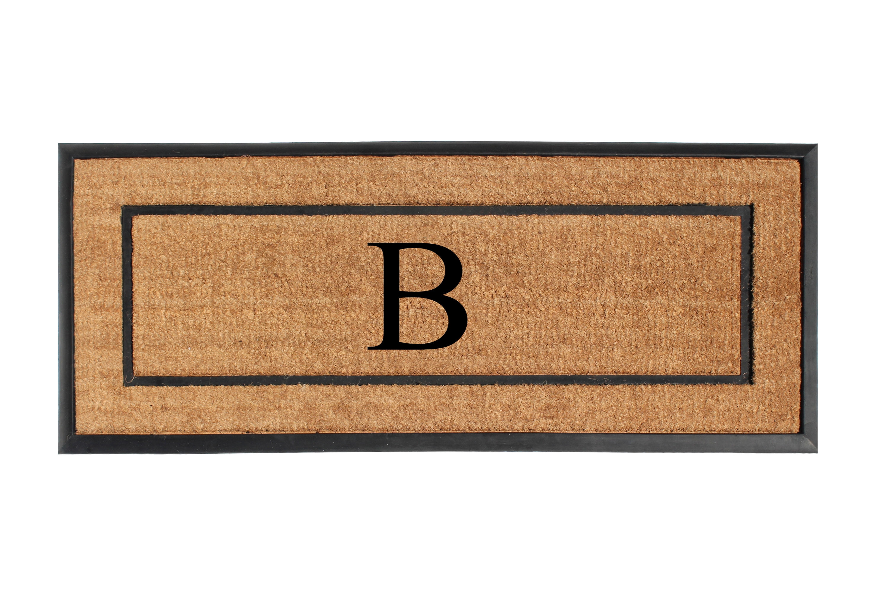 A1HC Designer HandCrafted Rubber & Coir Frame Molded Double Door Mat