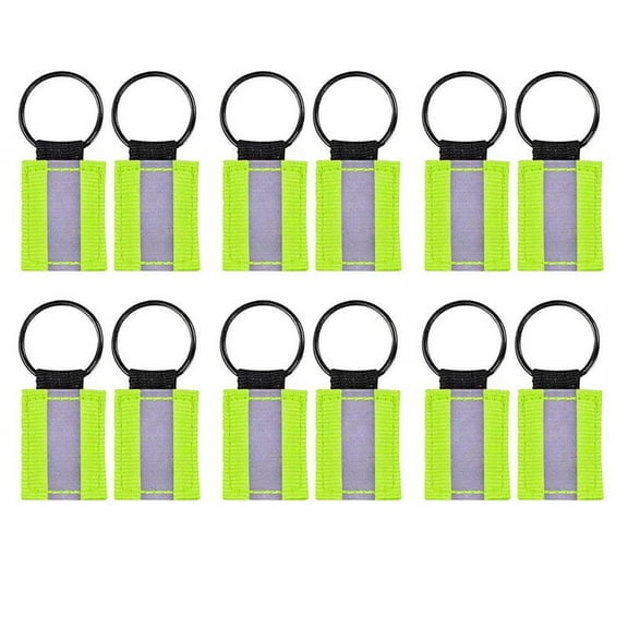12Pcs Reflective Keychain, High Visibility Reflective Tags Reflective Pendants for Backpack Purse Dog Collar