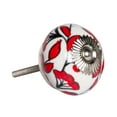 thumbnail image 3 of Knob-it 676685031464 Ensemble Vintage de Boutons Ronds en Céramique Peints à la Main - Blanc et Rouge - Lot de 8, 3 of 3