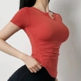 thumbnail image 4 of Cloud Hide-camisetas de Yoga de verano para mujer, Top corto deportivo, camiseta para correr, camisetas de entrenamiento, ropa deportiva de manga corta para Fitness de secado rápido, 4 of 5
