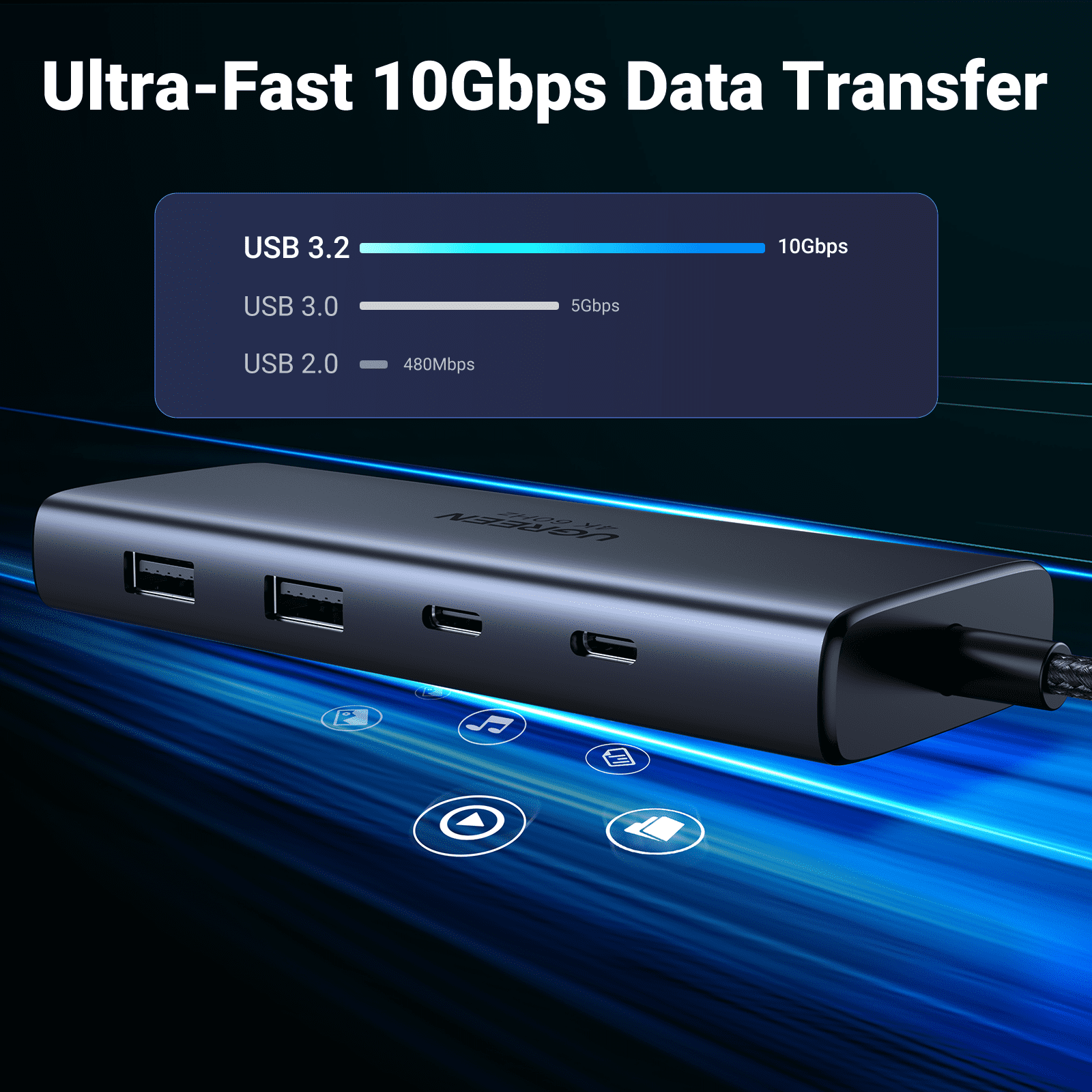 UGREEN 7 in 1 USB C Hub Dual Display Laptop Docking Station, Dual 4K 60Hz HDMI, 100W PD