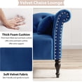 thumbnail image 5 of Holaki 60.6" Velvet Chaise Lounge Buttons Tufted Nailhead Trimmed Solid Wood Legs with 1 Pillow,Blue, 5 of 7