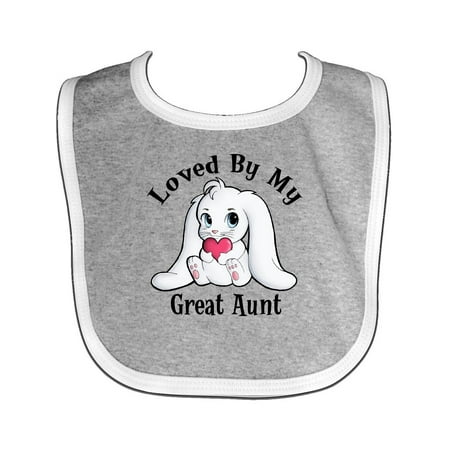 Great Aunt Bib - Loved By My Great Aunt Bunny Rabbit Baby Bib