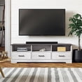thumbnail image 4 of Pemberly Row Farmhouse Engineered Wood 66" TV Stand in Washed White, 4 of 11