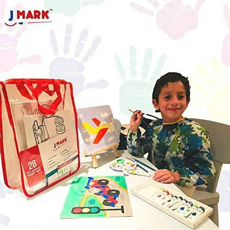J MARK Ultimate Kids Paint Set – Complete Acrylic Paint Set for Kids,  Includes Washable Paints, Storage Bag, Wood Easel, Canvas and More