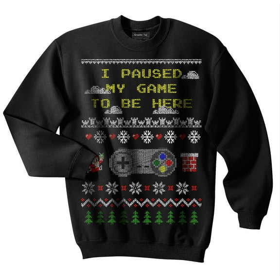 Video Game Ugly Christmas Sweater, 8 Bit, Santa Claus, Controller, Games, 1UP