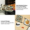 thumbnail image 4 of Leopard in Leaves 5 Pcs Kitchen Set Heat Resistant Oven Mitts and Non-Slip Pot Holders with Adjustable Cooking Apron, 4 of 6