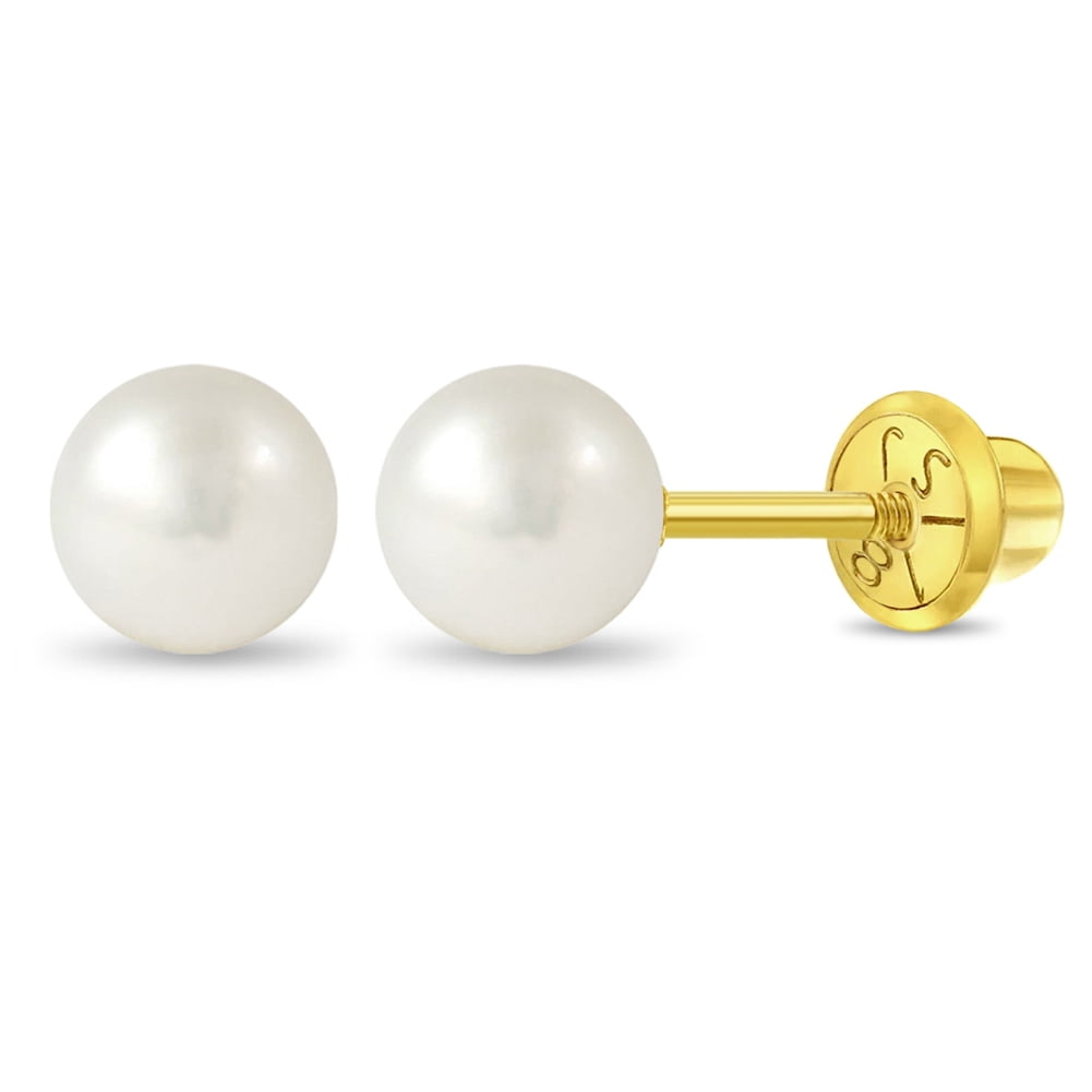 Boucles d'oreilles or bicolore 18 carats, bébé et fille ♥ Fleur
