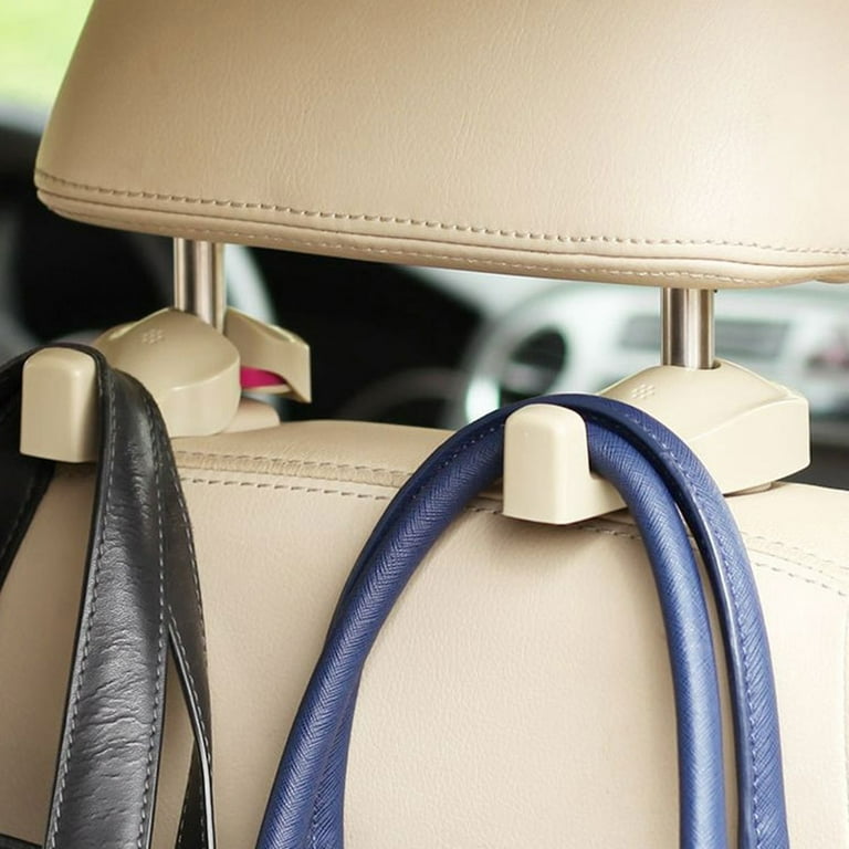 HOOKBEST Car Headrest Hooks 2 Pack Purse Holder for Car with Locking Design  - Upgraded Universal Vehicle Organizer Car Back Seat Headrest Hanger