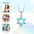 thumbnail image 5 of Opal Star Of David Necklace,Crystal Fire Opal Hexagram Choker Birthstone Statement Necklace, 5 of 6