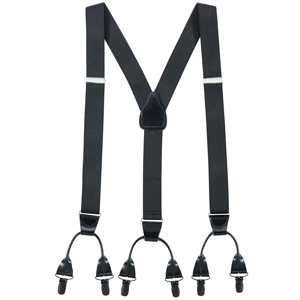 Hold'Em Hold'Em Elastic Suspenders for Men"DoubleHold" Button Look