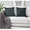thumbnail image 2 of S4Sassy Blue Cotton Poplin Boxes Pillow Case Sofa Cushion Cover Sofa Waist Throw Home Decor 2Pcs-22 x 22 Inches, 2 of 5