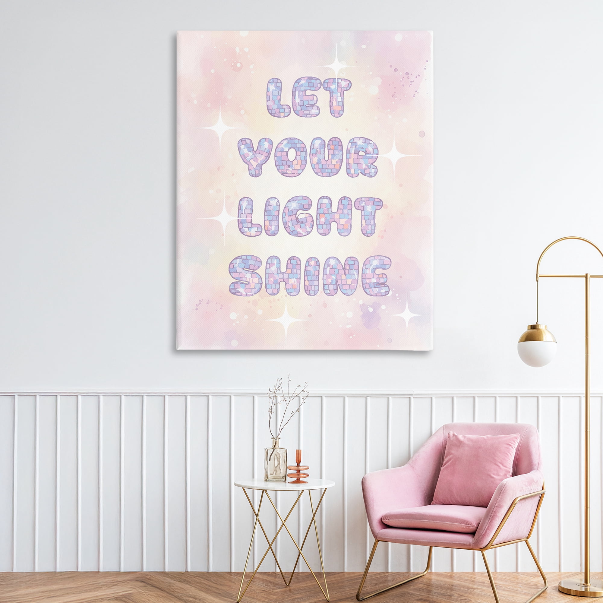 Stupell Industries Let Your Light Shine Pastels Canvas Wall Art, design by Lil' Rue