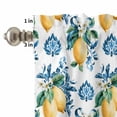 thumbnail image 4 of Lemon Texture Curtain Valances Set Watercolor Fruit Blue Foral Kitchen Curtains 36&nbsp;inch Length Rod Pocket Valance and Tiers 3 Piece Set Small Bedroom Bathroom Laundry Decor, 4 of 9