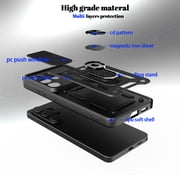 Case for Samsung Galaxy S26 Ultra, Galaxy S26 Ultra Phone Case with Slide Camera Cover, Kickstand Heavy Duty Rugged Shockproof Protective Case Cover for Samssung S26 Ultra, Black