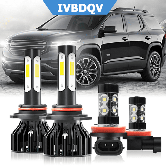 For 2013-2018 GMC Acadia White 9012 LED Headlight  H11 Fog Light Bulbs 4pcs