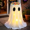 thumbnail image 6 of BiFandian Remote Control Light Up Ghost Candy Bucket, Halloween Ghost Lampshade Candy Bowl with Adjustable LED Lights, Outdoor Porch Candy Holder for Front Yard Halloween Party Decoration, 6 of 6