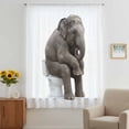 thumbnail image 2 of Funny Elephants Sheer Curtains 45 Inches Long, Cute Art Fun Lovely Animals on Toilets Light Filering Curtains, Breathable Simi Curtain Privacy Drapes for Kitchen Bathroom Small Window Treatment, 2 of 9