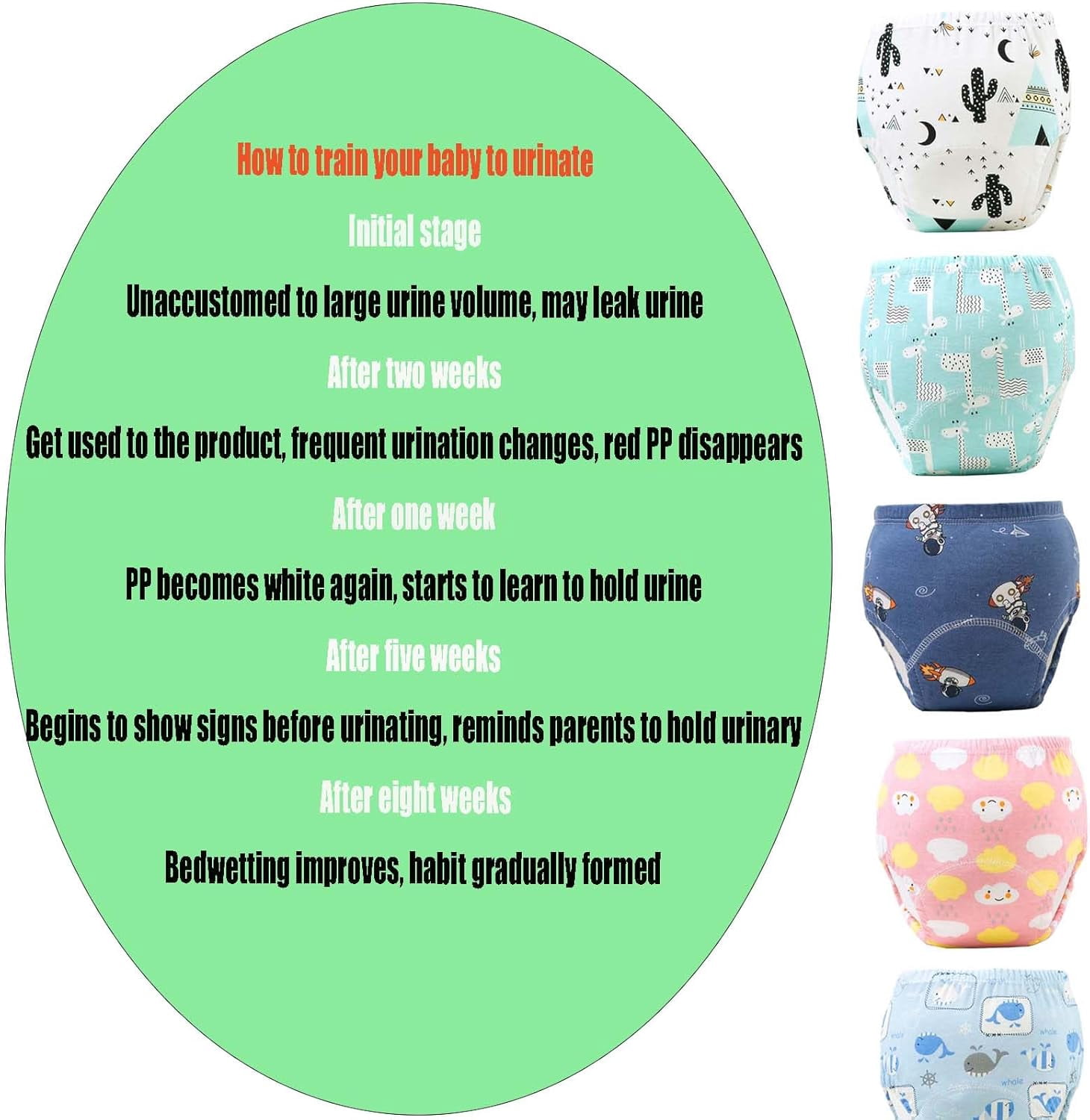 Upairy Training Pants for Boys and Girls, Up Airy Potty Training Underwear, 100% Cotton Washable Underwear (4PCS-D,Small)
