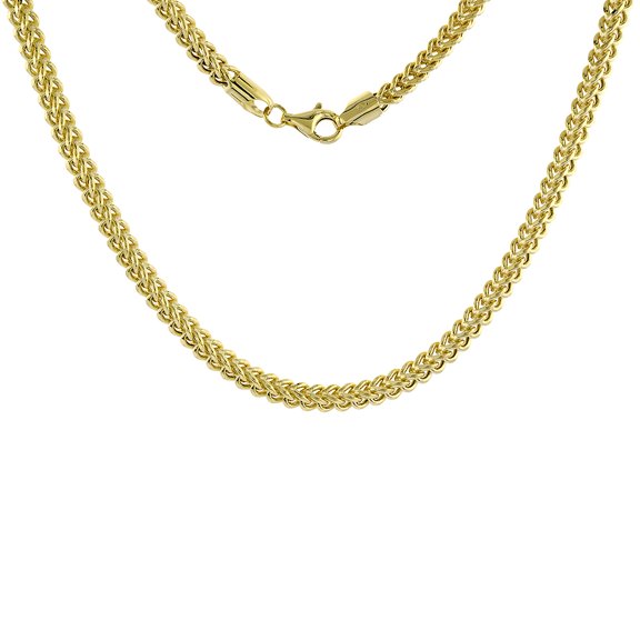10k Solid Yellow Italian Gold Franco Link Chain Necklace Cadena de Oro 4.7mm 24"
