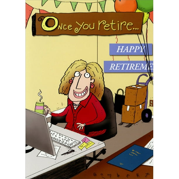 Oatmeal Studios Woman At Desk Retirement Funny Retirement Card