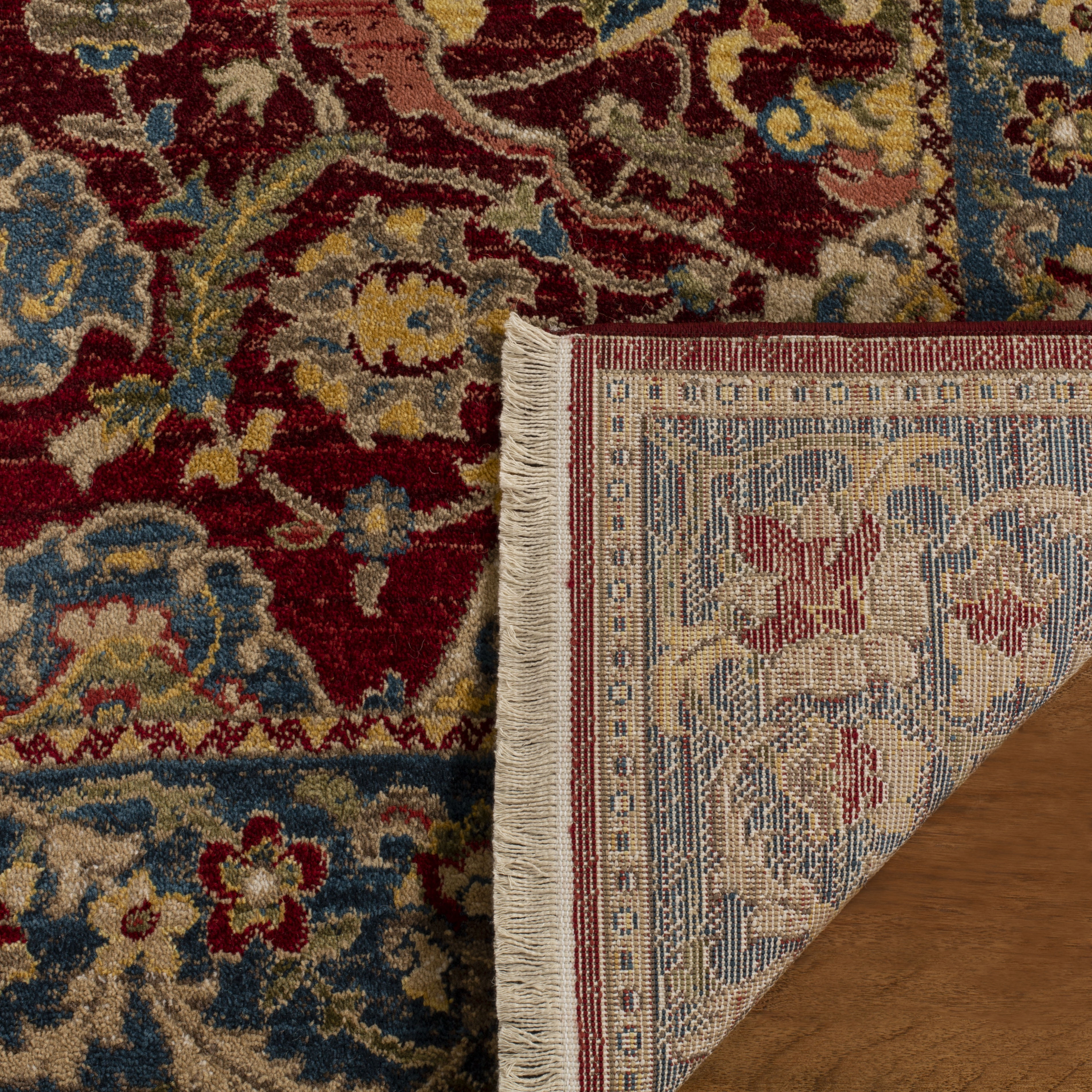Safavieh Kashan Vincent Oriental Area Rug, Red/Blue, 3'3" x 3'3" Round