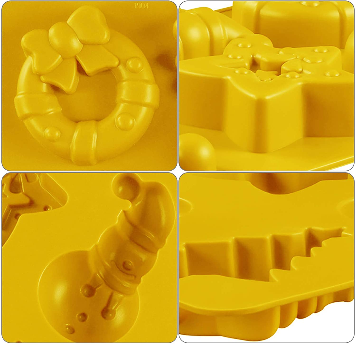 Christmas Silicone Molds Non-Stick Chocolate Jelly Cake Baking mold for  Party Xmas Gift Handmade Soap Molds with Shape of Christmas tree Elk Socks  Bells Gift Snowman Sleigh Santa Claus 