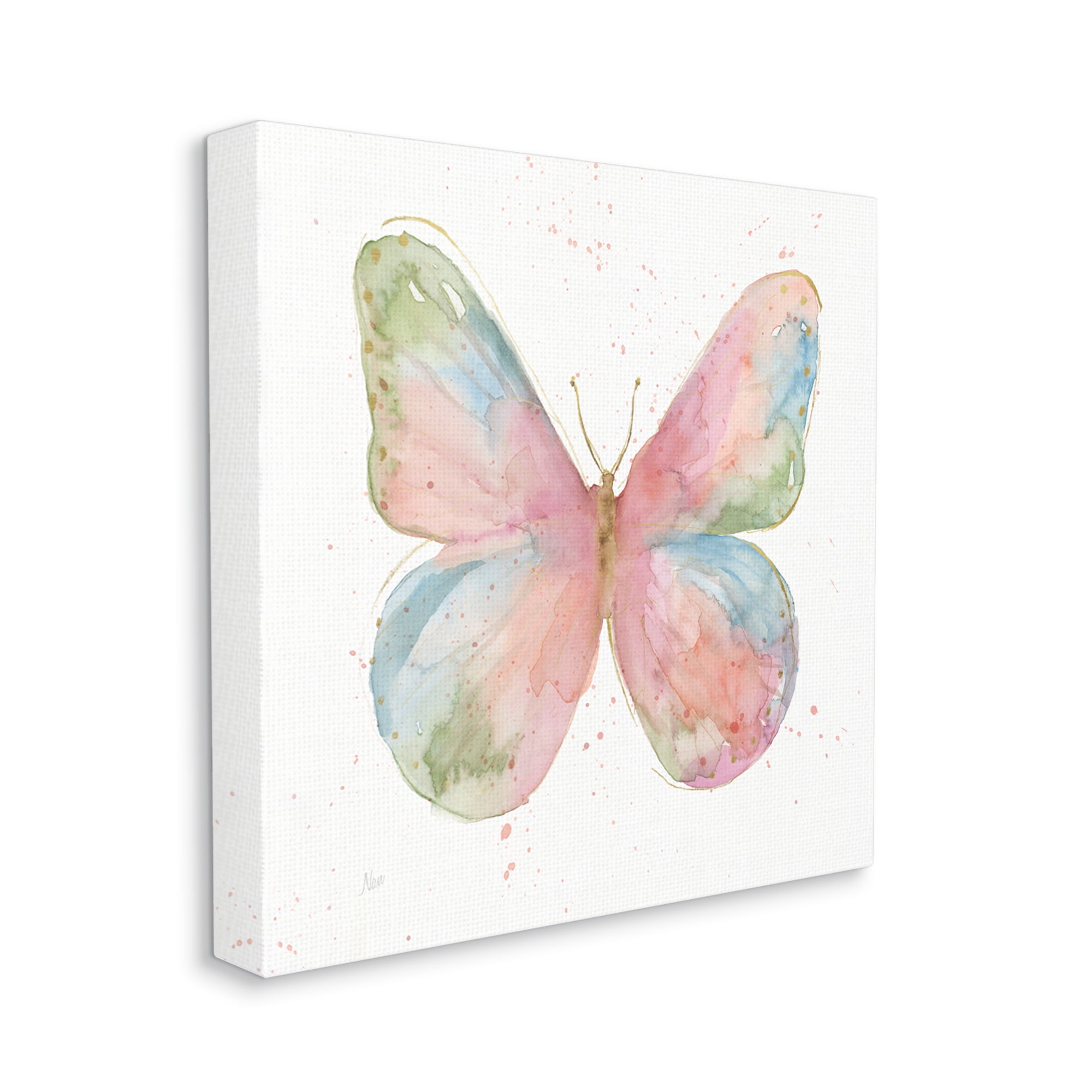 Stupell Industries Children's Spring Butterfly Abstract Watercolor Pattern Wings, 36 x 36,Design by Nan