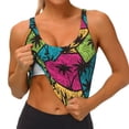 thumbnail image 3 of Picia Hawaii Palms Sports Bra for Women,Padded Strappy Sports Bras Medium Support Yoga Bra with Removable Cups,Running Yoga Bra-Large, 3 of 9