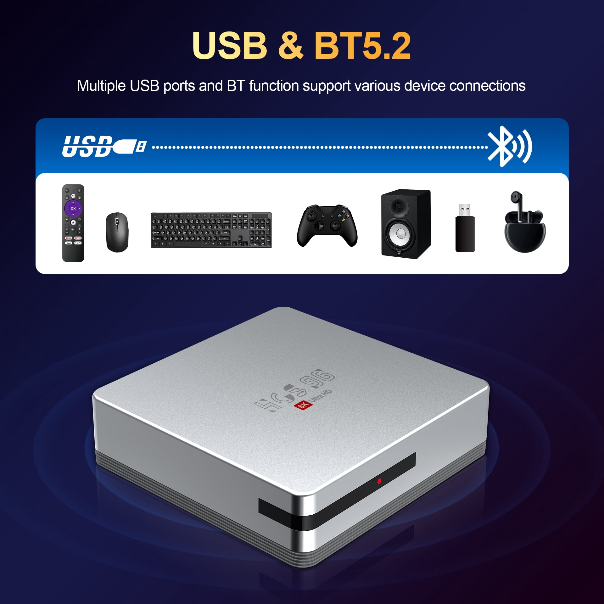 CANGTEENER HCS96 Streaming Device | Android TV Box, OS Android 13 Support 4K HDR Streaming Media Player